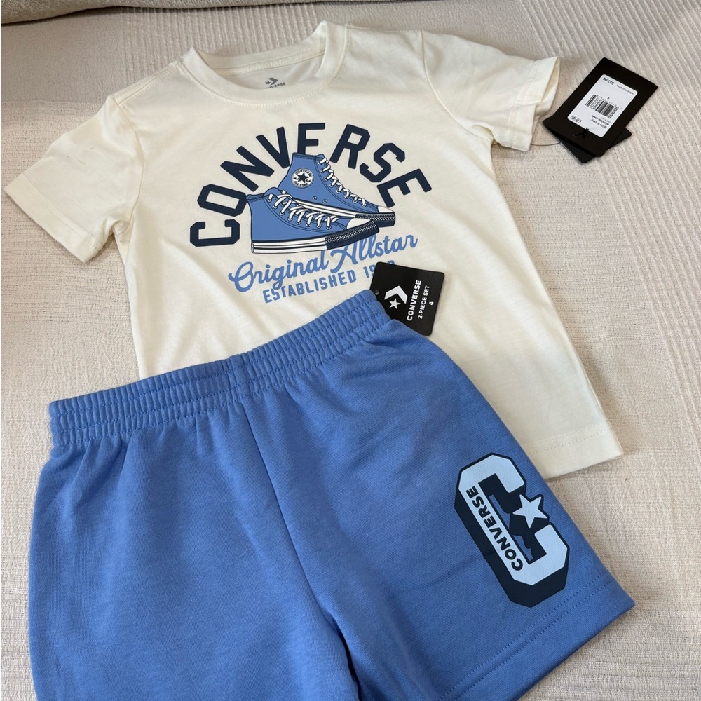 Converse Cream and Blue Kids' Graphic Set